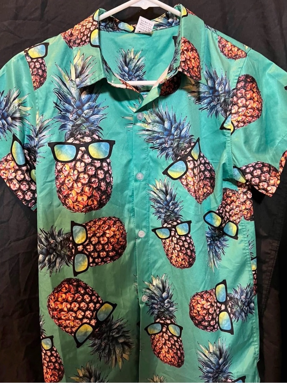 Pineapple Button Shirt Size Youth L (12-14)